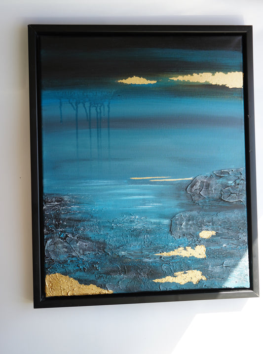 "Midnight Reverie" Original abstract Landscape painting